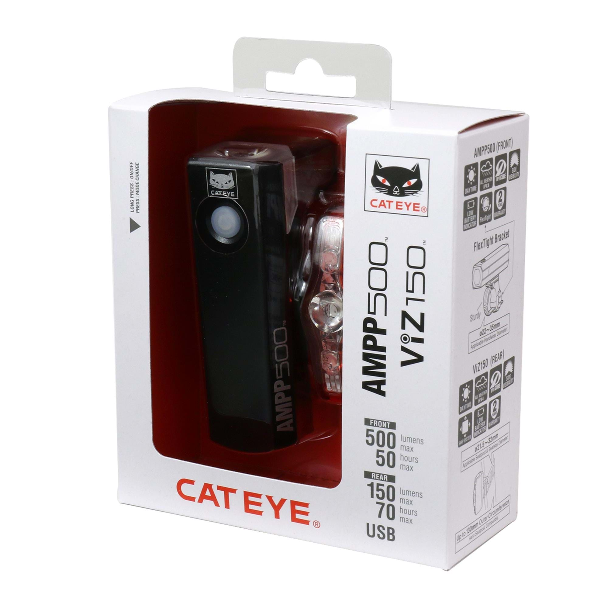 Image of Cateye AMPP 500S / VIZ 150 Bike Light Set