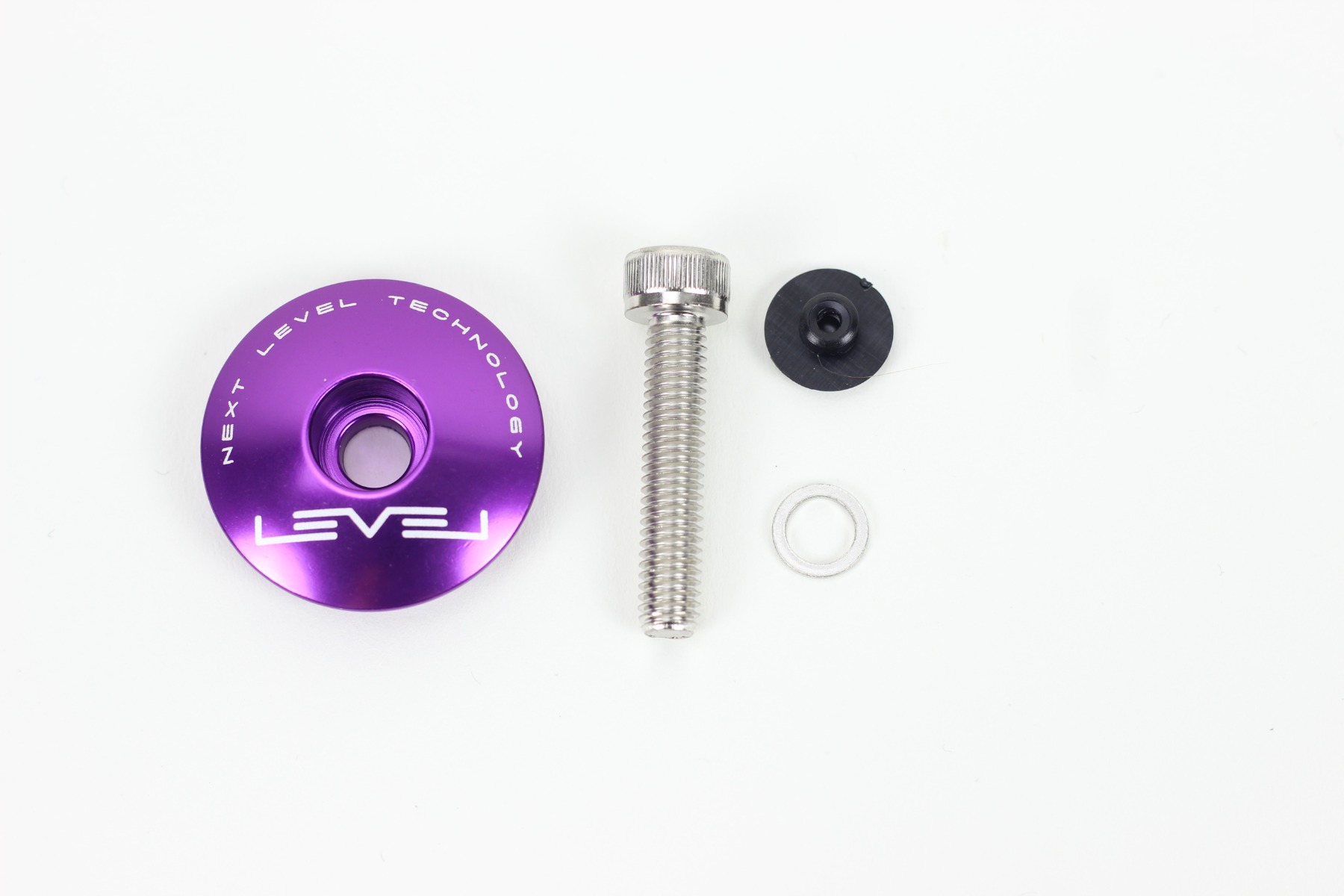 Image of Level CNC Top Cap with Bolt - Anodised Purple