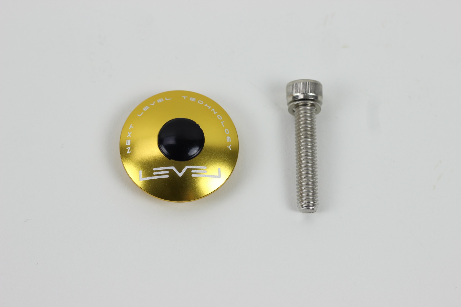 Image of Level CNC Top Cap with Bolt - Anodised Gold