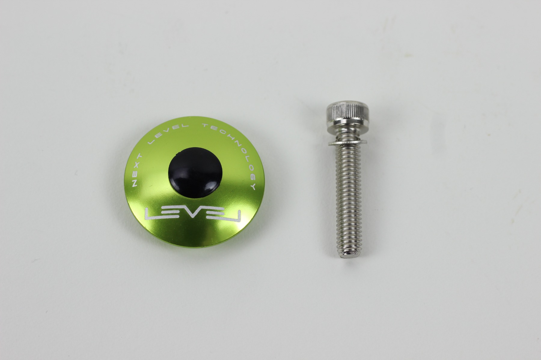 Image of Level CNC Top Cap with Bolt - Anodised Green