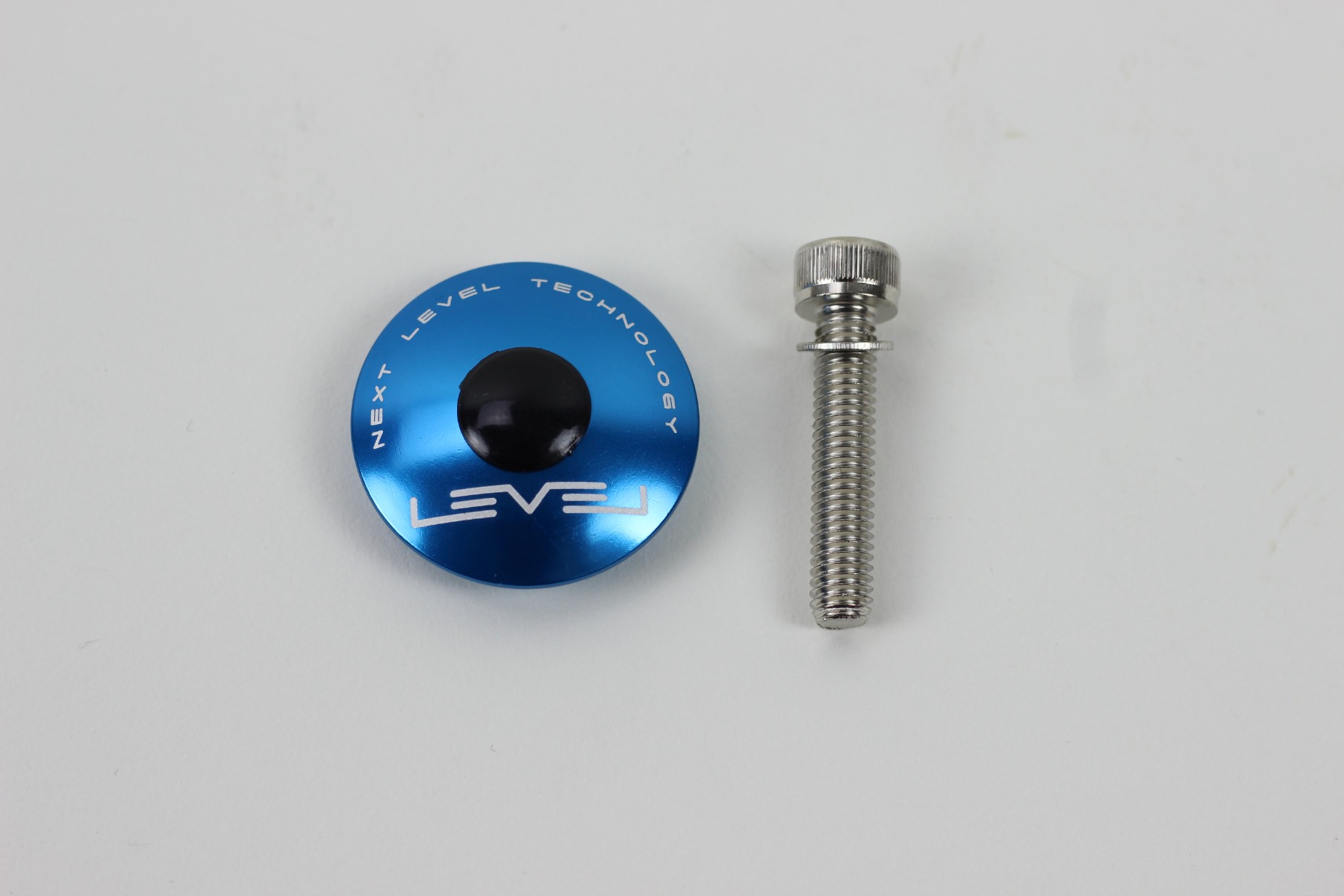 Image of Level CNC Top Cap with Bolt - Anodised Blue