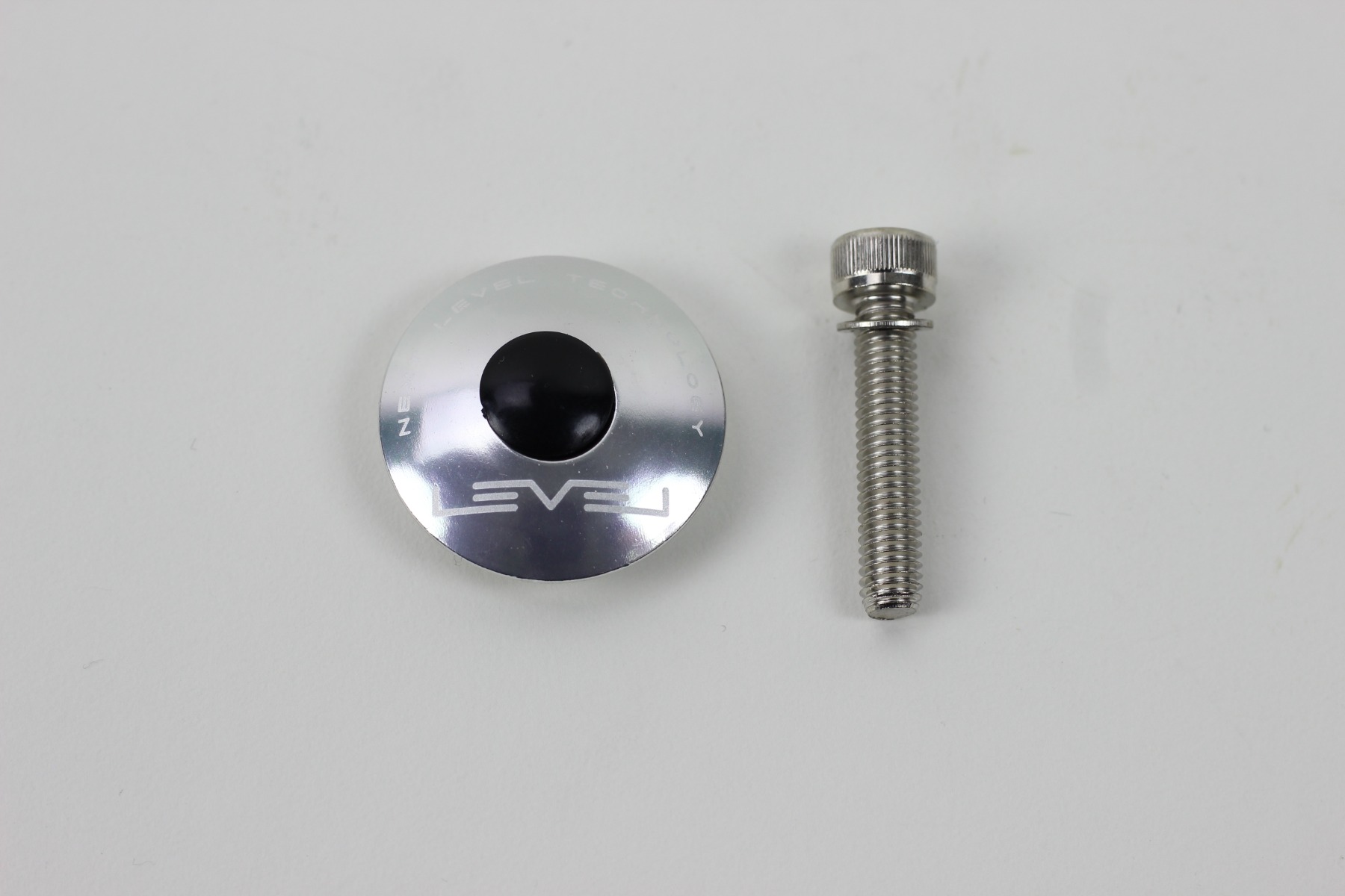 Image of Level CNC Top Cap with Bolt - Anodised Silver