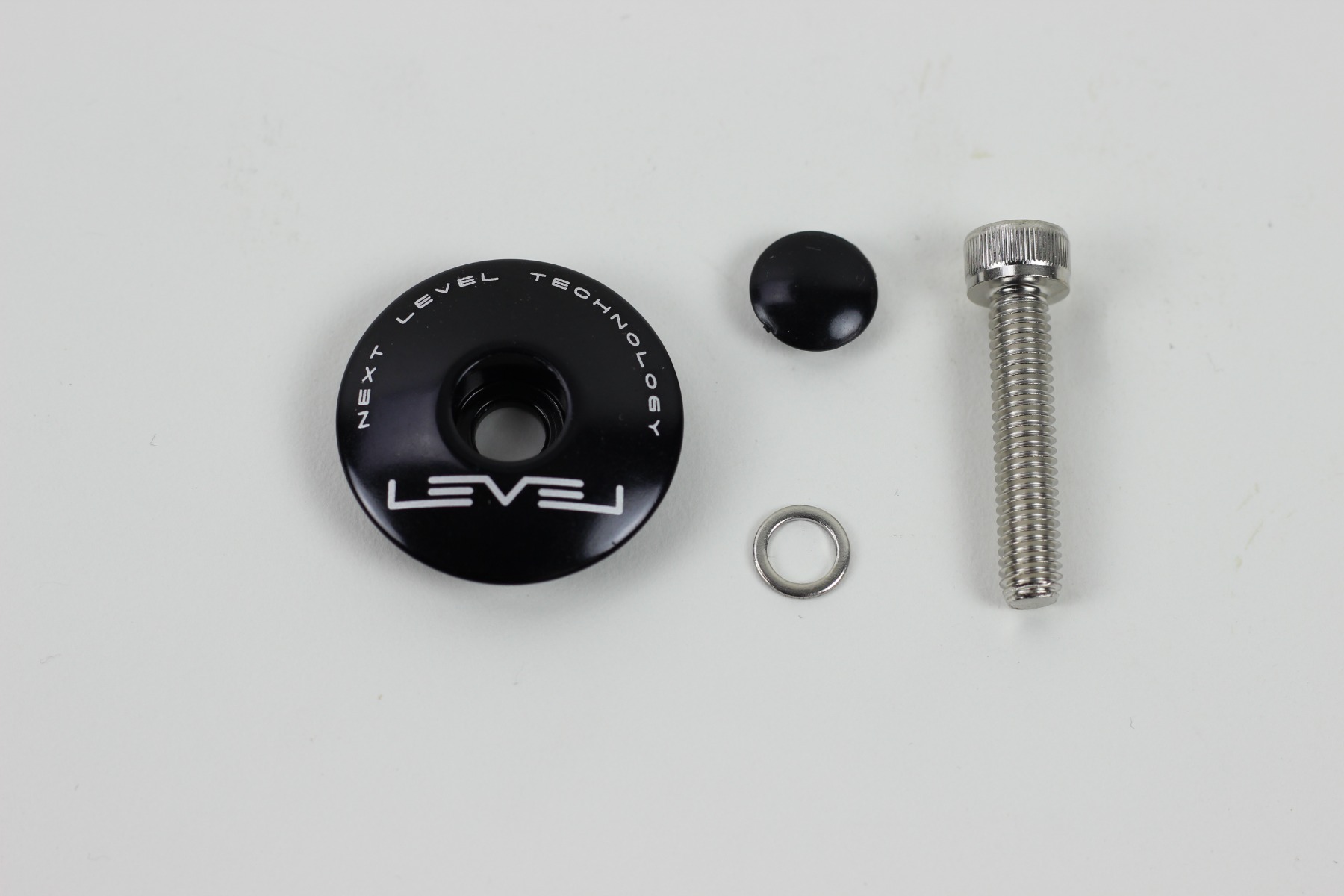 Image of Level CNC Top Cap with Bolt - Anodised Black