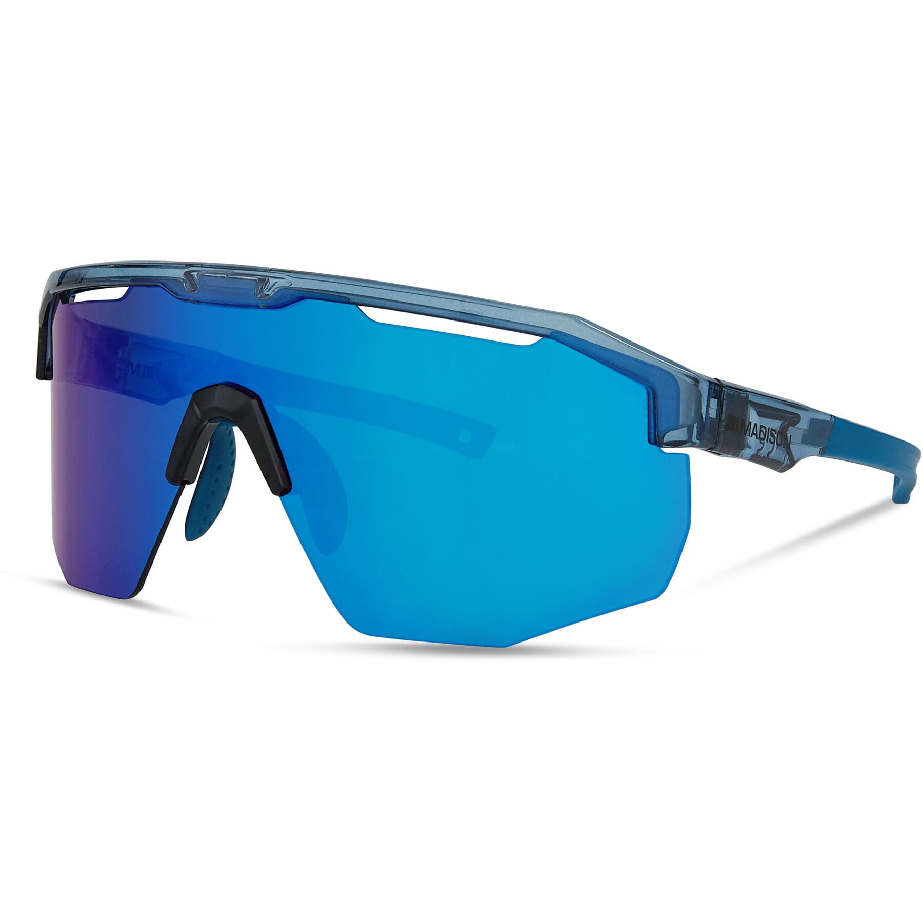 Image of Madison Cipher Crystal Gloss Blue Sunglasses Blu/Amb/Clr