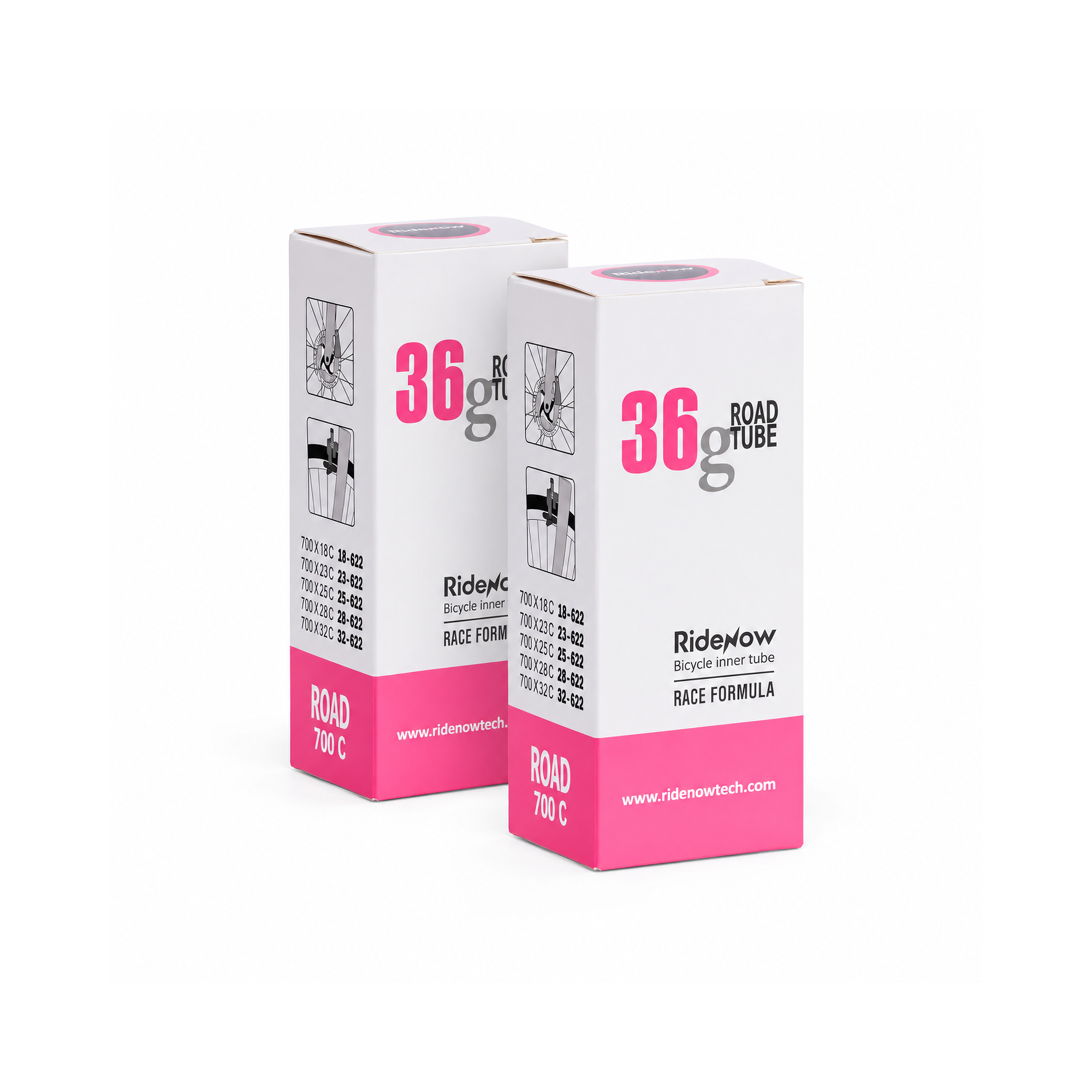 Image of RideNow TPU Inner Tube Twinpack 700x18/32 SV65mm
